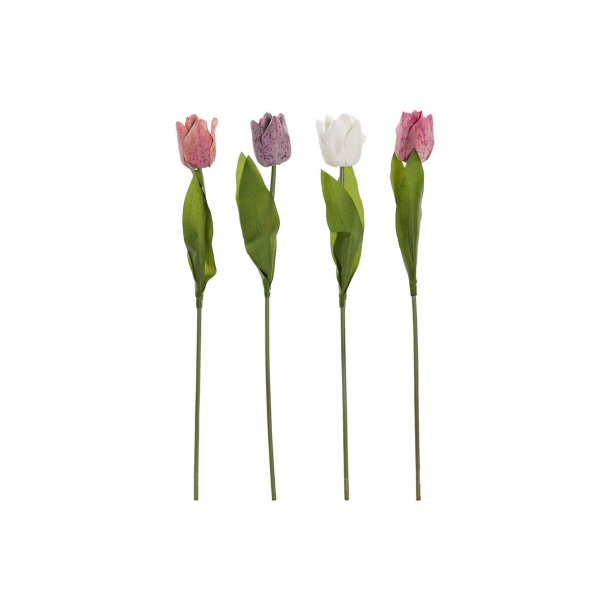 Kunstig blomst Tulipan Polyester PE (8 x 8 x 52 cm) (4 enheder) - Dekorativ  plante - Nempapir.dk